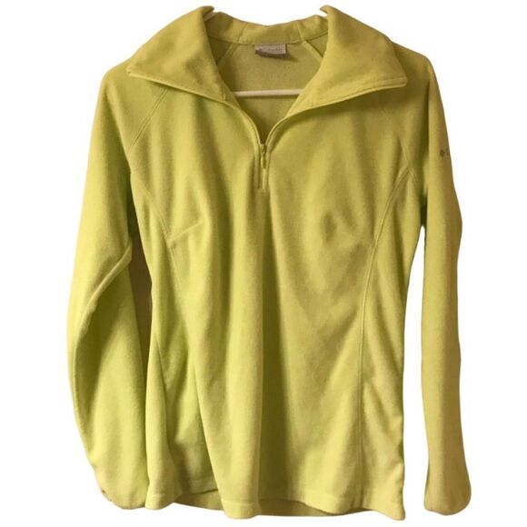 Columbia Women’s Lime Green Fleece 1/4 Zip Pullover Sweater - Picture 1 of 8